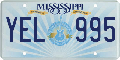 MS license plate YEL995