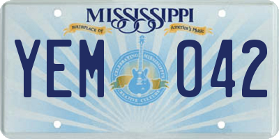 MS license plate YEM042