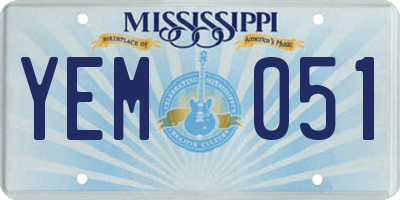 MS license plate YEM051