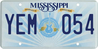 MS license plate YEM054