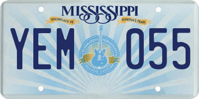MS license plate YEM055