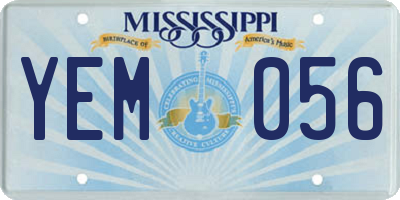 MS license plate YEM056