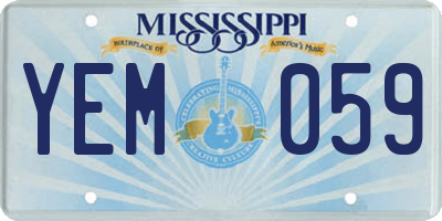 MS license plate YEM059