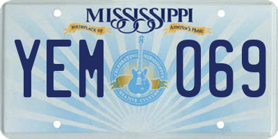 MS license plate YEM069