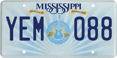 MS license plate YEM088