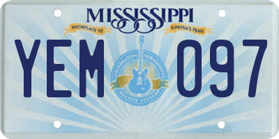 MS license plate YEM097