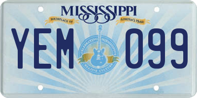 MS license plate YEM099