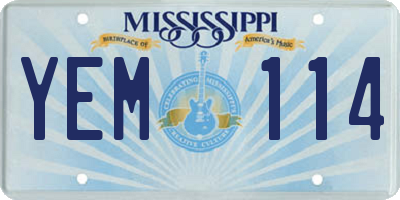 MS license plate YEM114
