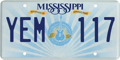 MS license plate YEM117