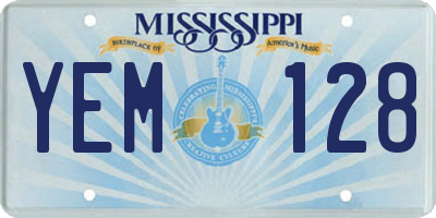 MS license plate YEM128