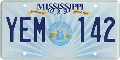 MS license plate YEM142