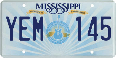 MS license plate YEM145