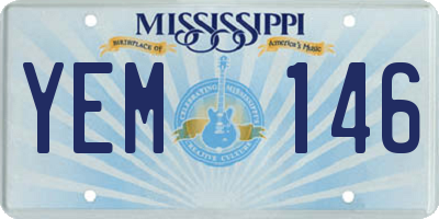 MS license plate YEM146