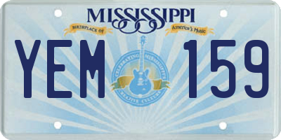 MS license plate YEM159