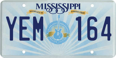 MS license plate YEM164