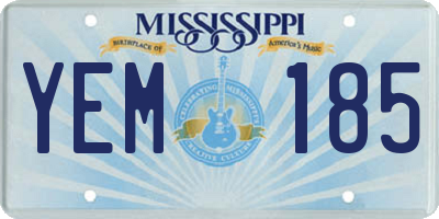 MS license plate YEM185