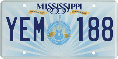 MS license plate YEM188