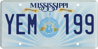 MS license plate YEM199