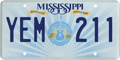 MS license plate YEM211