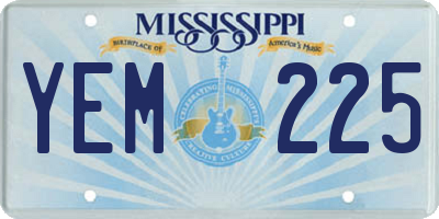 MS license plate YEM225