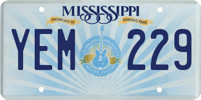 MS license plate YEM229