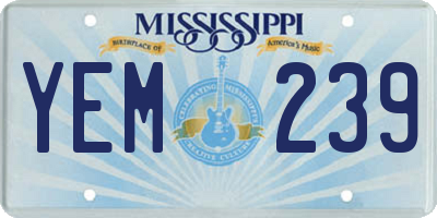 MS license plate YEM239