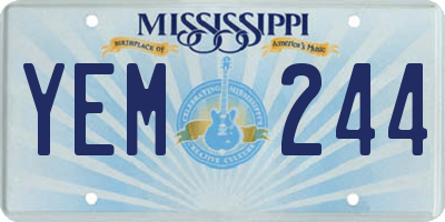 MS license plate YEM244