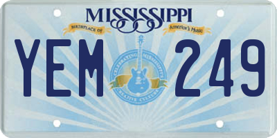 MS license plate YEM249