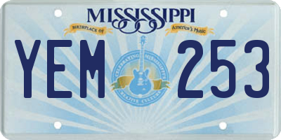 MS license plate YEM253