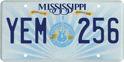 MS license plate YEM256