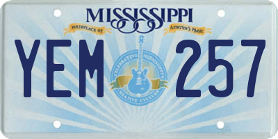 MS license plate YEM257