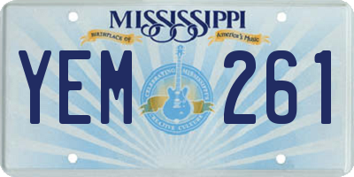 MS license plate YEM261