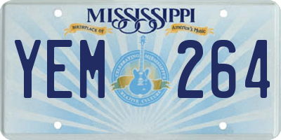 MS license plate YEM264