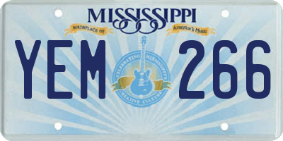 MS license plate YEM266