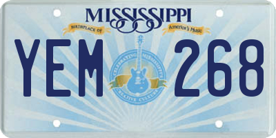 MS license plate YEM268