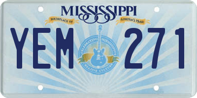 MS license plate YEM271