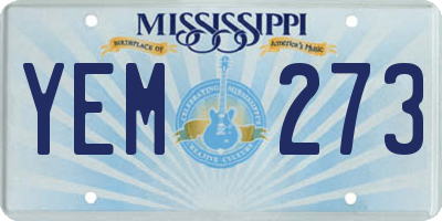 MS license plate YEM273