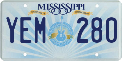 MS license plate YEM280