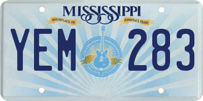 MS license plate YEM283