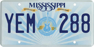 MS license plate YEM288