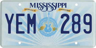MS license plate YEM289
