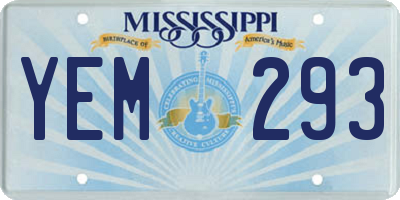 MS license plate YEM293