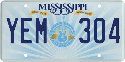 MS license plate YEM304