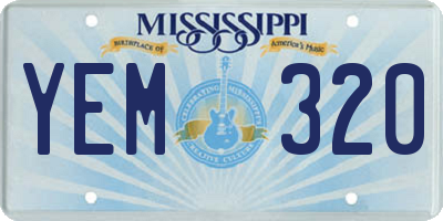 MS license plate YEM320