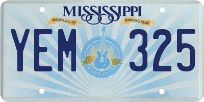 MS license plate YEM325