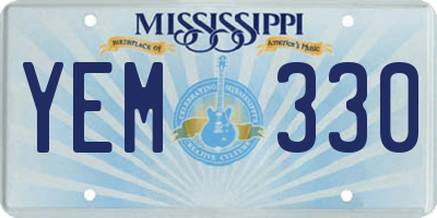 MS license plate YEM330