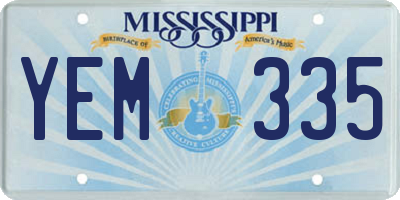 MS license plate YEM335