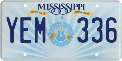 MS license plate YEM336