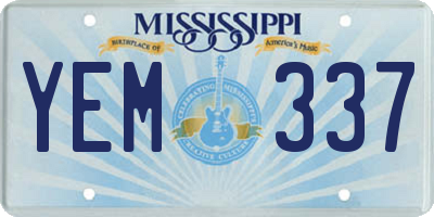 MS license plate YEM337