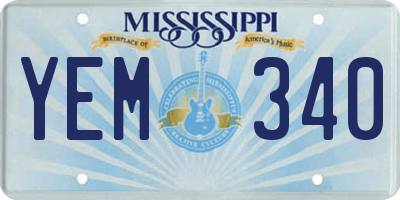 MS license plate YEM340